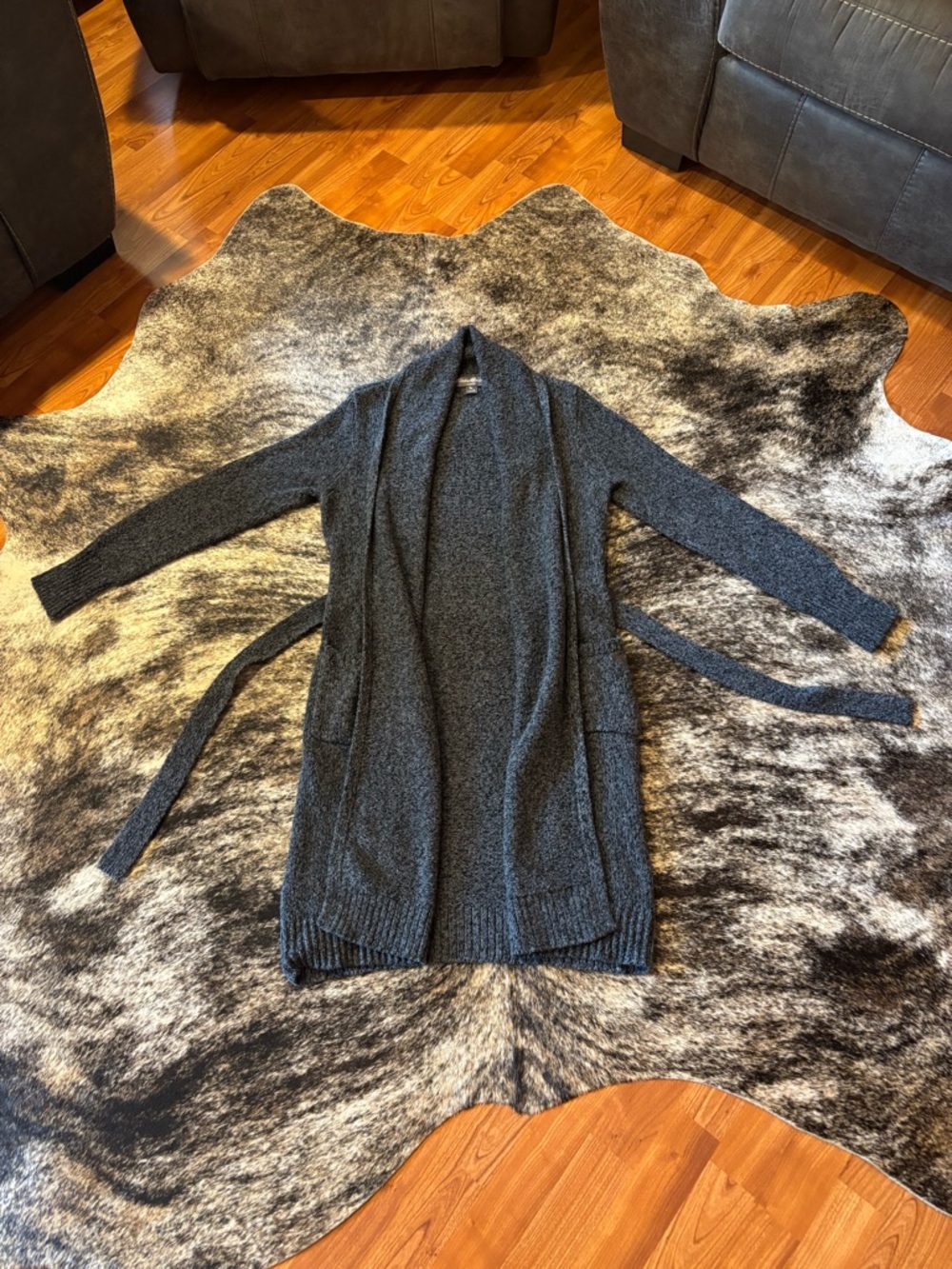 Eddie Bauer Lounge Around Cardigan, With Belt and Pockets, Size Medium - Picture 4 of 14